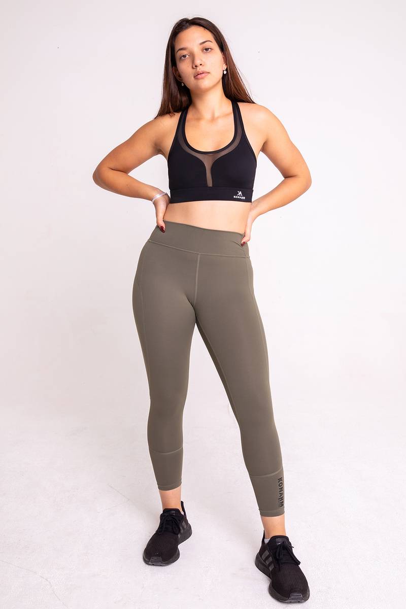 black seamless sport bra in product page