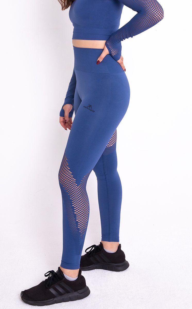 blue mesh legging - product page