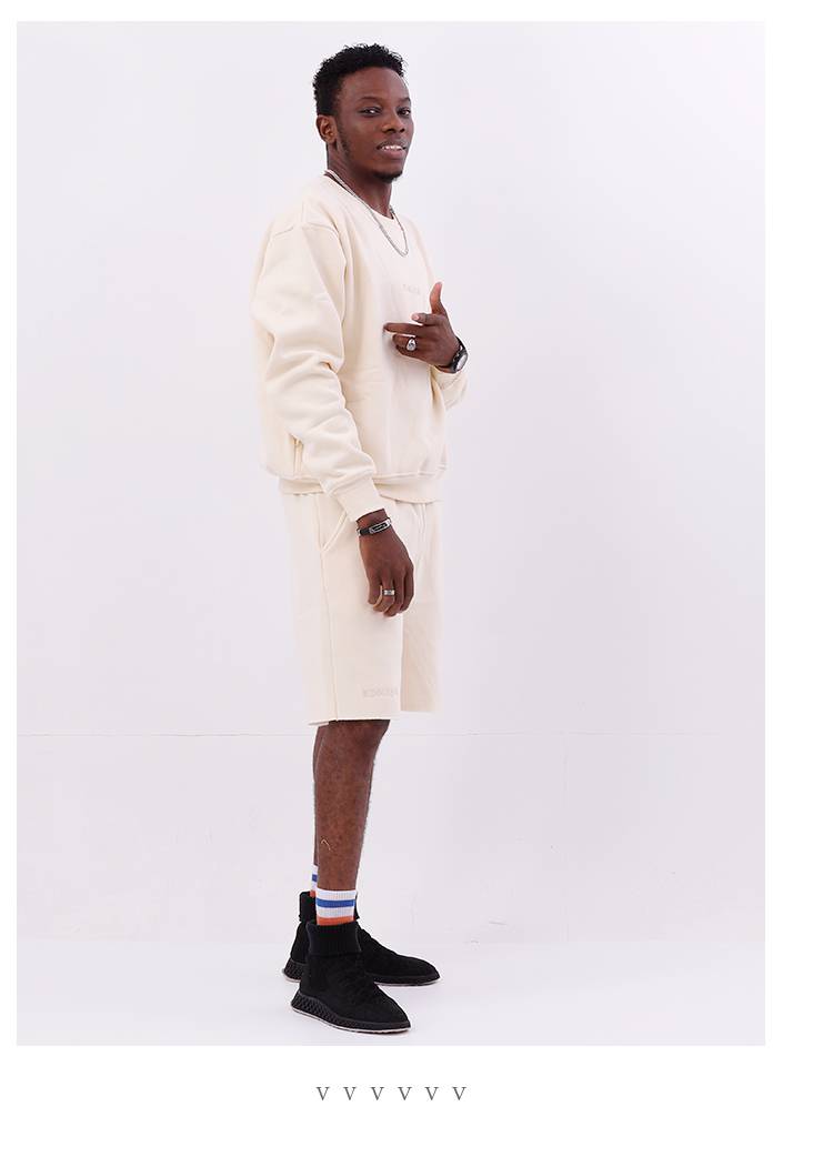 Beige unisex sweater on men