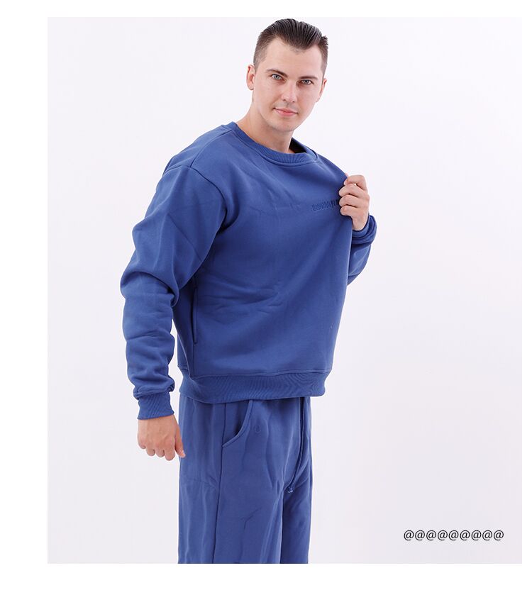 Unisex Blue Crew Neck Sweater
